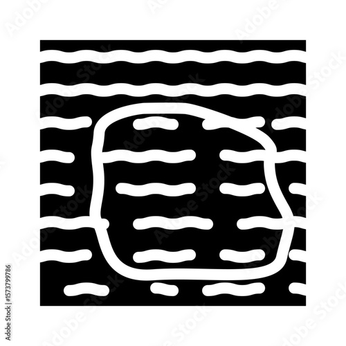 slick ocean surface glyph icon vector illustration