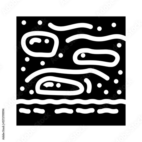 contaminated shore oil stains glyph icon vector illustration
