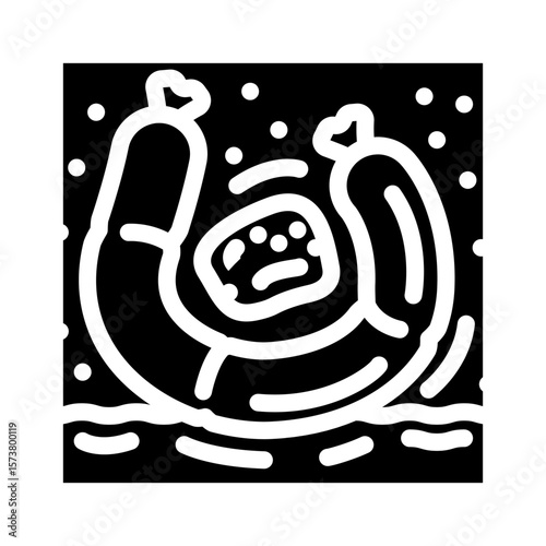 smudge sandy beach glyph icon vector illustration