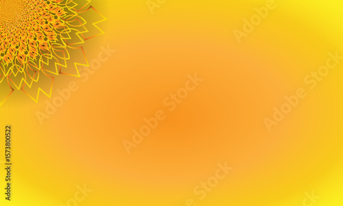 Yellow Spiral Mandala Ornament on Bright Gradient Background – Abstract Floral Corner Design