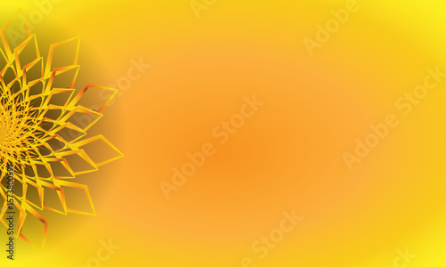 Abstract Floral Mandala Frame on Yellow Gradient Background – Decorative Border Design
