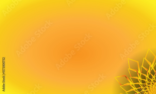 Yellow Spiral Mandala Ornament on Bright Gradient Background – Abstract Floral Corner Design