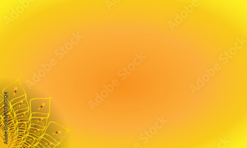 Yellow Spiral Mandala Ornament on Bright Gradient Background – Abstract Floral Corner Design