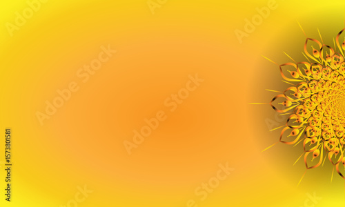 Abstract Floral Mandala Frame on Yellow Gradient Background – Decorative Border Design