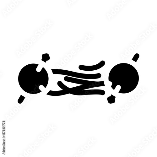 teleportation quantum computer glyph icon vector illustration
