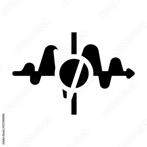 tunneling quantum computer glyph icon vector illustration