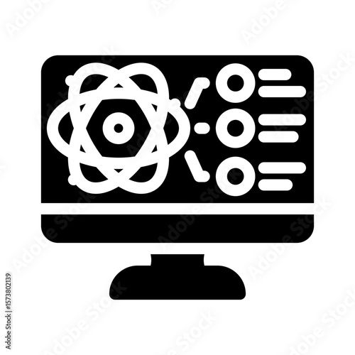 simulator quantum computer glyph icon vector illustration