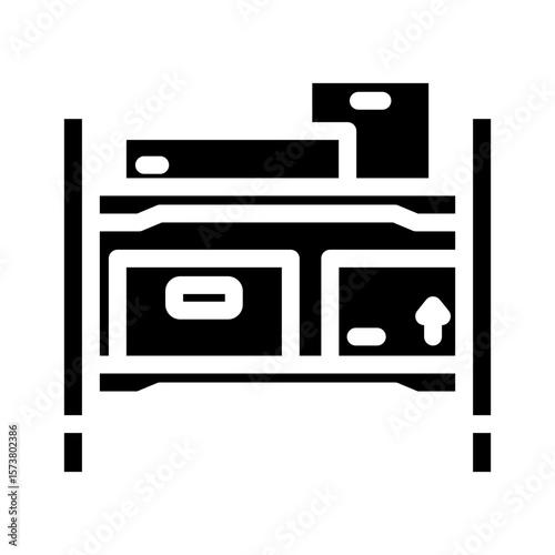 built storage glyph icon vector illustration