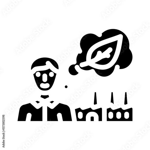 eco conscious production glyph icon vector illustration