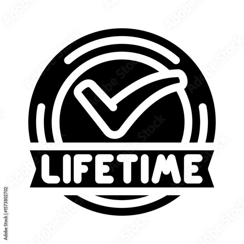lifetime warranty glyph icon vector illustration