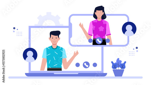 Remote team discussing strategy in video conference