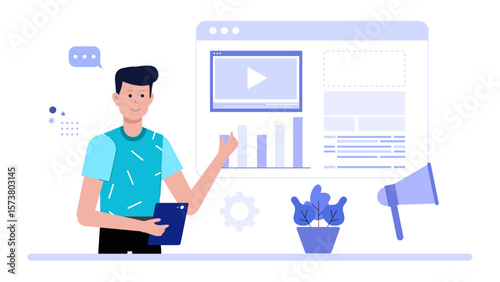 Digital marketer reviewing PPC ad performance
