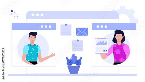 Remote team brainstorming with online sticky notes