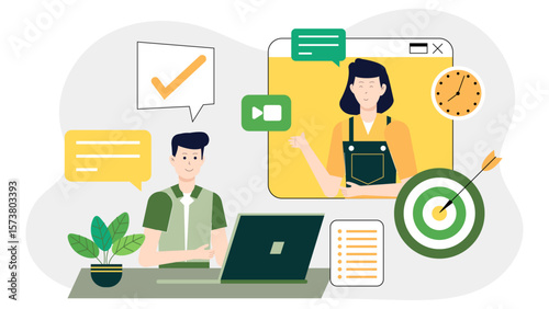 Remote team discussing strategy in video conference