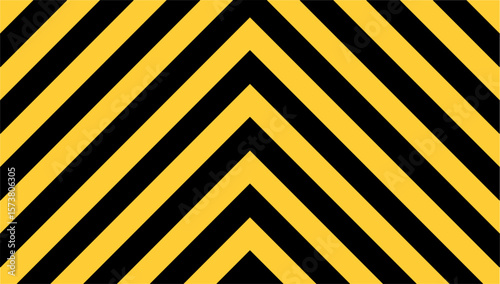 Seamless hazard chevron pattern with black and yellow stripes. Perfect for warning signs, safety backgrounds, construction zones, and restricted area design.
