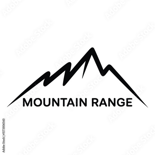 Abstract mountain range peaks graphic design silhouette