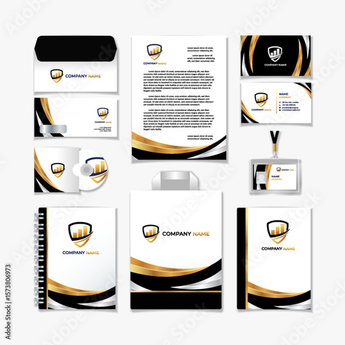 Business Company Stationery Set Kit Design Template