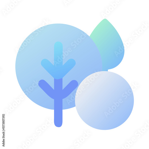 Collection of icons on the theme of the environment and nature. Vector illustration in a modern style according to all the requirements and rules of the photostock. Set of vector icons of the forest. 