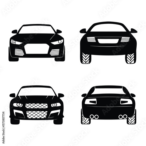 Front car silhouettes collection