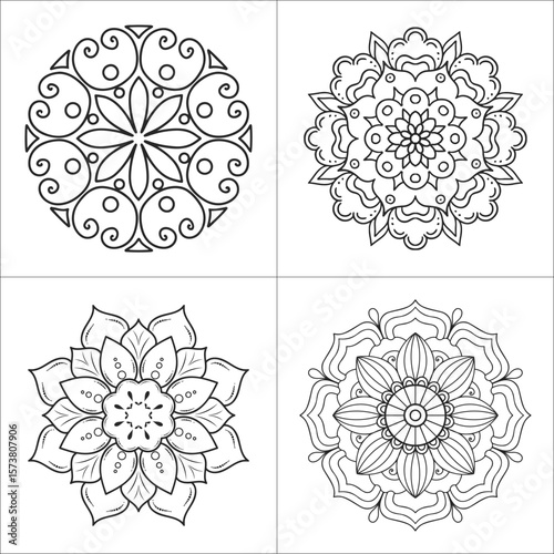 Floral mandala designs inviting inner peace and creative expression through relaxation and art