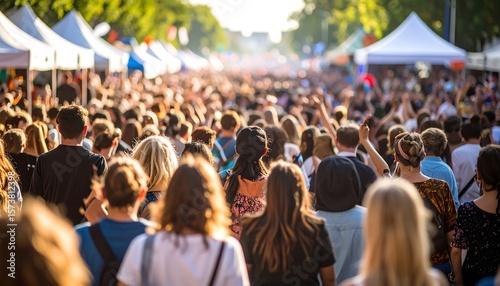Wallpaper Mural Crowded festival street scene Torontodigital.ca