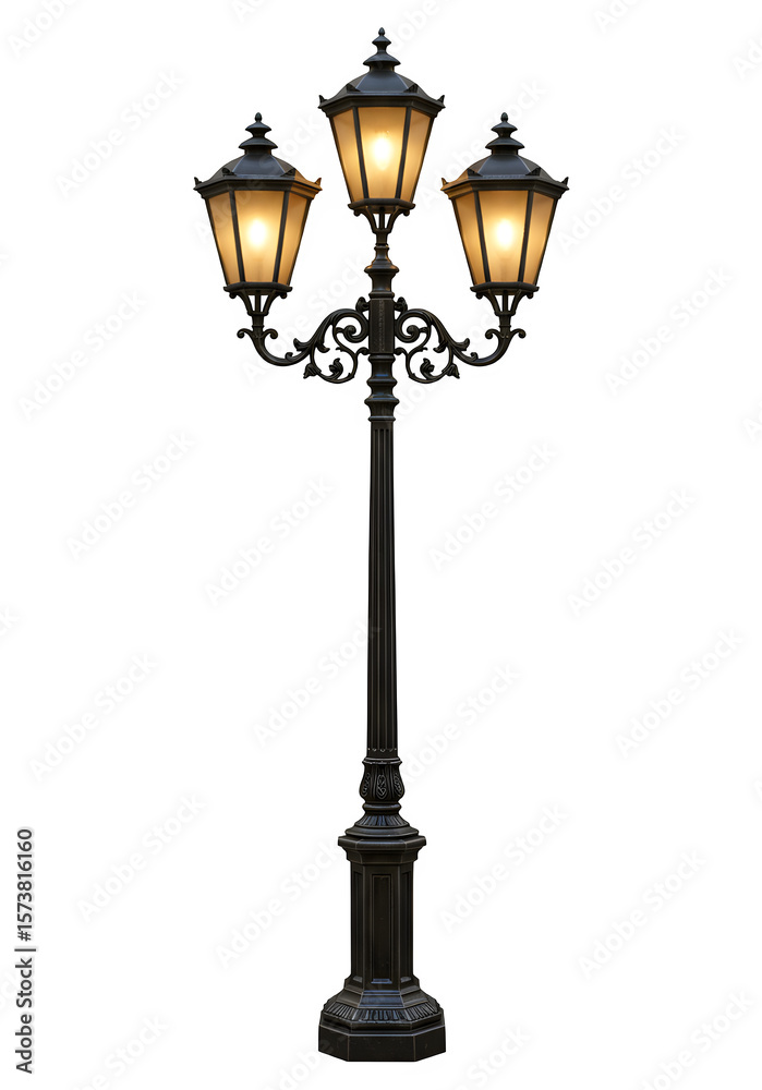 Street lamp isolated on white or transparent background. PNG Street lamp isolated on white or transparent background. PNG