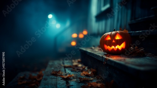 Enchanting Glow of a Carved Pumpkin for Halloween Decor
