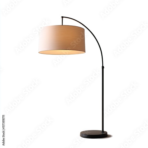 Stylish Arc Floor Lamp with Soft Fabric Shade for Home Decor