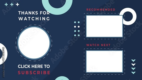Motion graphic end screen suitable for channels with all types of content.