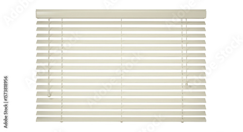 Isolated Beige Blinds for Window Covering with Horizontal Slats