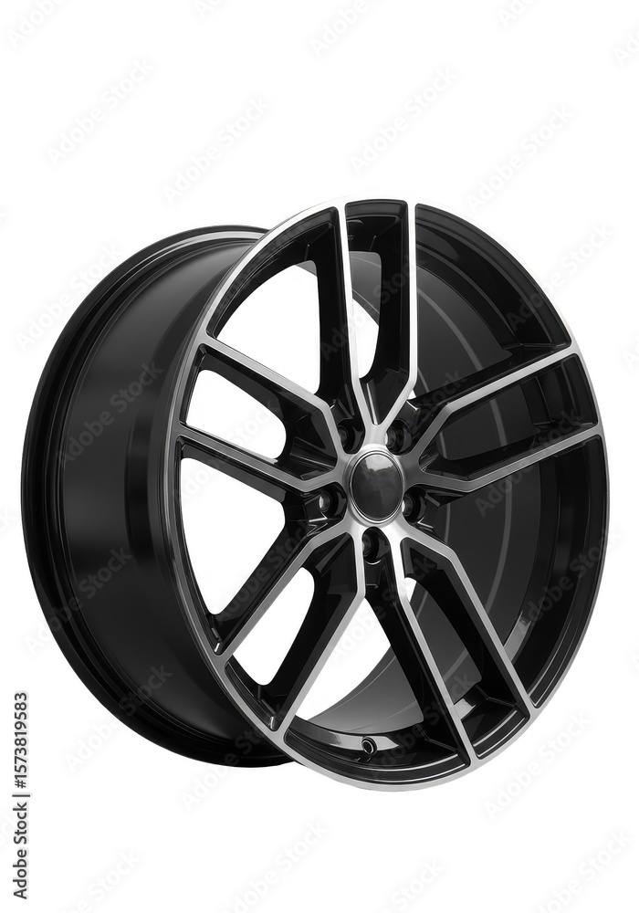 Isolated Black Alloy Car Wheel Automotive Rim on Transparent Background Isolated Black Alloy Car Wheel Automotive Rim on Transparent Background
