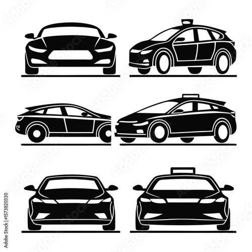 Front car silhouettes collection