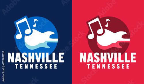 nashville tennessee with musical instrument silhouettes