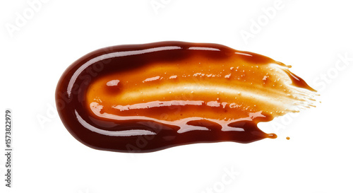 Isolated Brown Sauce Smear on Transparent Background Texture Food