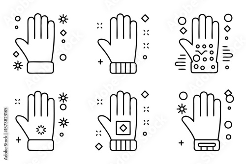 A collection of five distinct graphic elements representing consumer behavior and motion tracking presented in a versatile format suitable for various design applications