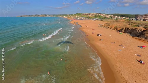 Wallpaper Mural Aerial view of Tirmata Beach and calm sea, Turkey. Torontodigital.ca