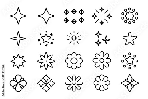 abstract stars flowers shapes collection primitive 1.svg