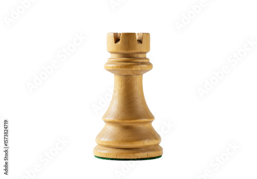 Isolated Chess Rook Piece on Transparent Background Still Life
