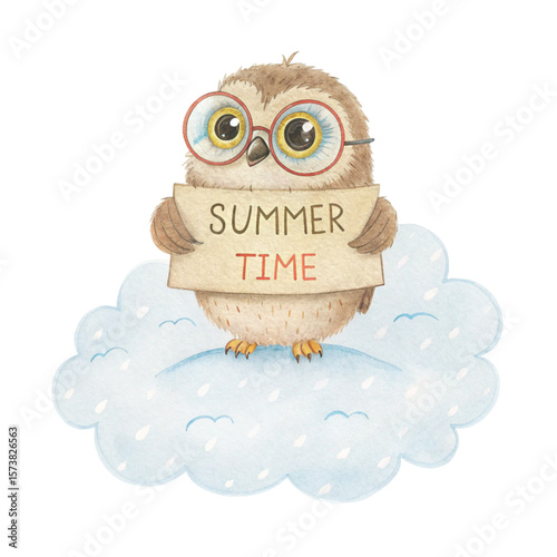 Cute Animal on a Cloud Sunglasses Summer Time Sign

