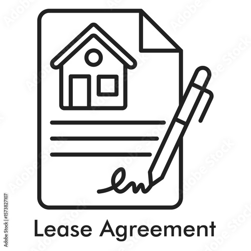 Lease Agreement Icon - Line Style