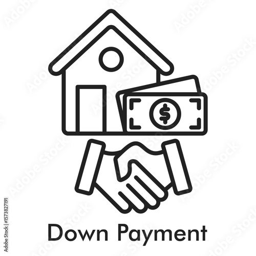 Down Payment Icon - Line Style