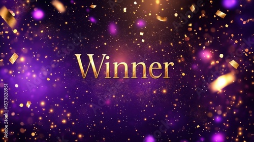 Wallpaper Mural Winner sign with confetti on festive background Torontodigital.ca