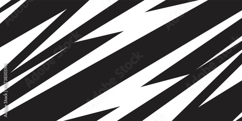 Abstract black and white background with spikes and zigzag line pattern