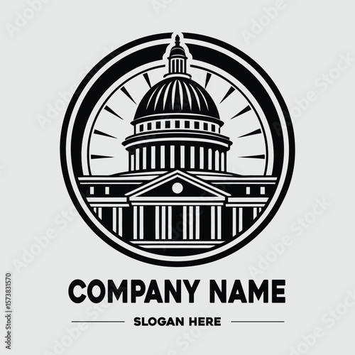 government capitol dome building architecture vector logo design