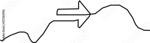Arrow Pinting  right line continue drawing, One line Arrow Pointing Right side, vector white background