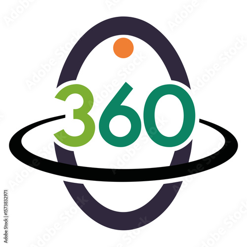 360 icon vector on white 