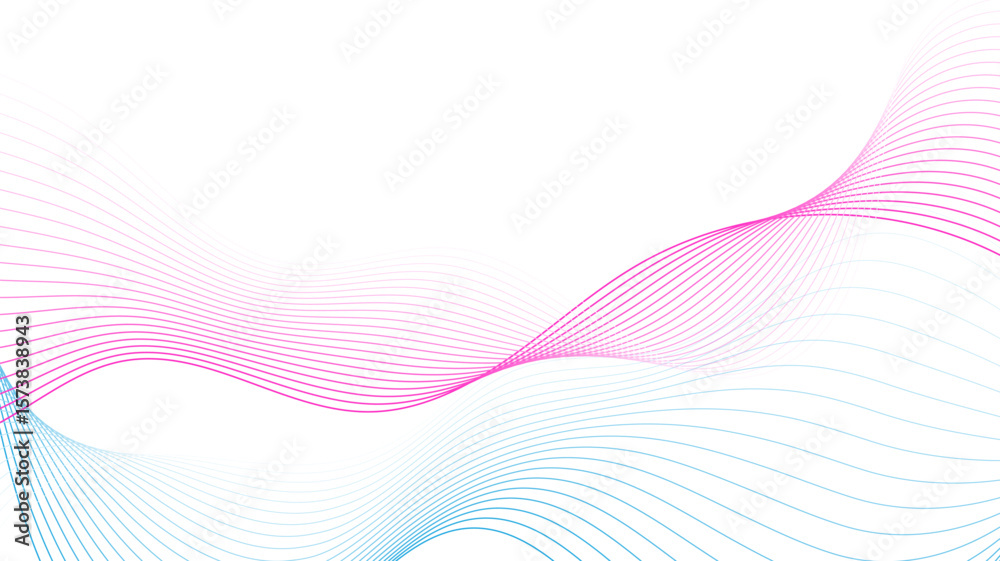 Fototapeta premium An abstract design with soft waves in pink and light blue. The lines are thin and create a flowing effect.