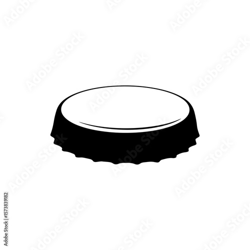 Metal bottle cap silhouette vector flat illustration design.