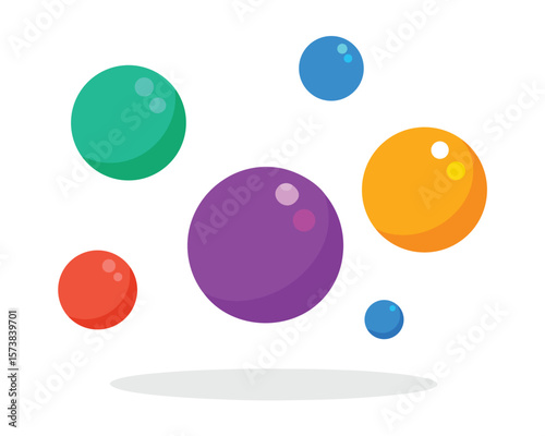 Colorful Floating Bubbles Abstract Design Illustration Ai Generated