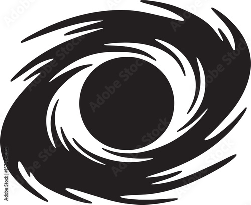 Abstract black hole design representing a vortex or swirling energy concept visually